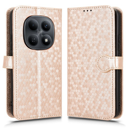 Etui z klapką do Xiaomi Redmi Note 15 5G / Poco M8 5G, Wallet Rhombus, złote