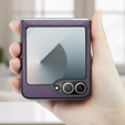Etui do Samsung Galaxy Z Flip7 FE / Z Flip6, CASEME Litchi Leather, fioletowe