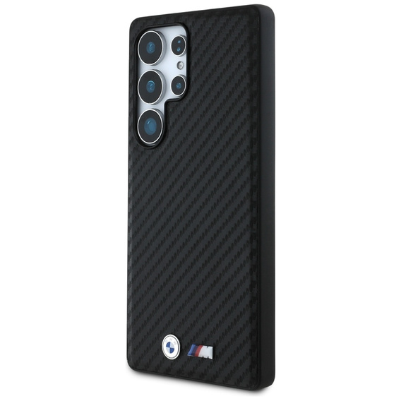 Etui Skórzane BMW do Samsung Galaxy S25 Ultra, Leather Carbon, Czarne