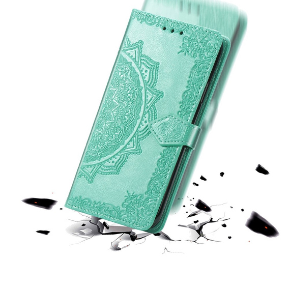 Etui z klapką do Motorola Edge 50 Pro, Mandala, zielone
