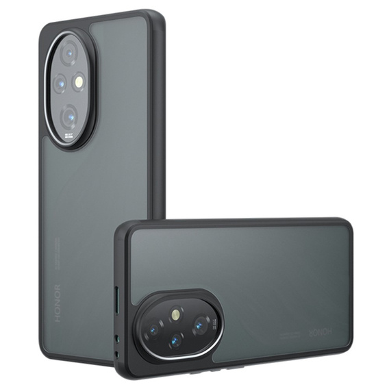 Etui matowe do Honor 200 Pro 5G – transparentne, czarne, z powłoką Soft Touch