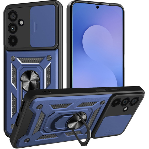 Etui pancerne do Samsung Galaxy S25 FE, CamShield Slide, niebieskie