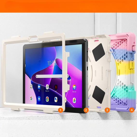 Etui do Lenovo Tab M10 10.1 Gen 3 TB-328FU/TB-328XU, Pancerne obrotowe 360, Kolorowe