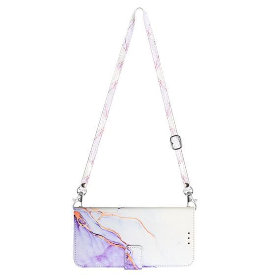 Etui z klapką do Xiaomi Redmi Note 13 Pro 4G / Xiaomi Redmi Note 14S / Xiaomi Poco M6 Pro 4G, Wallet, Marble fioletowe
