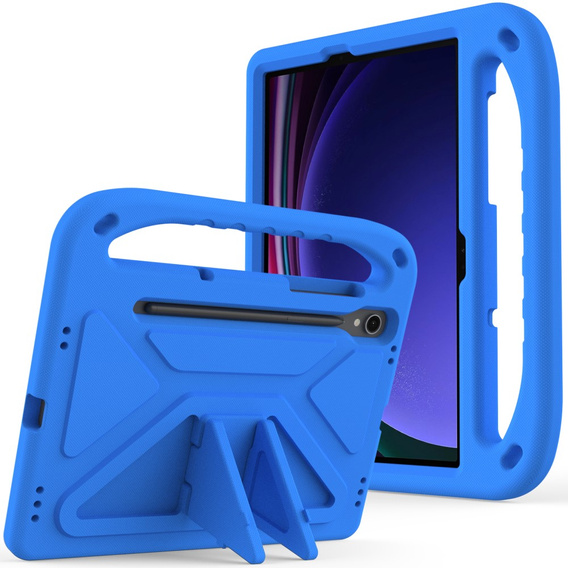 Etui dla dzieci do Samsung Galaxy Tab S10 Lite / S10 FE / S9 FE, z uchwytem, niebieskie