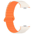 Pasek Silikonowy do Xiaomi Redmi Watch 4 / Xiaomi Smart Band 8 Pro / Xiaomi Smart Band 9 Pro, Beżowy/Pomarańczowy