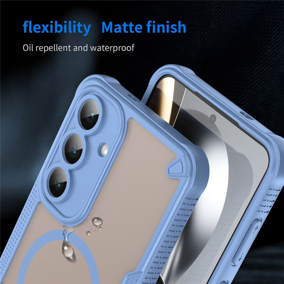 Etui Matt Case do Samsung Galaxy S25 FE, do MagSafe, wzmocnione, matowe niebieskie