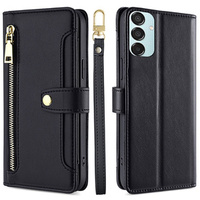 Etui z klapką do Samsung Galaxy M15 5G, Wallet Zipper Pocket, czarne