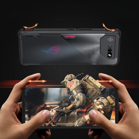 Etui do Asus ROG Phone 6 / ROG Phone 7 + Szkło Hartowane, AntiDrop Hybrid, czarne