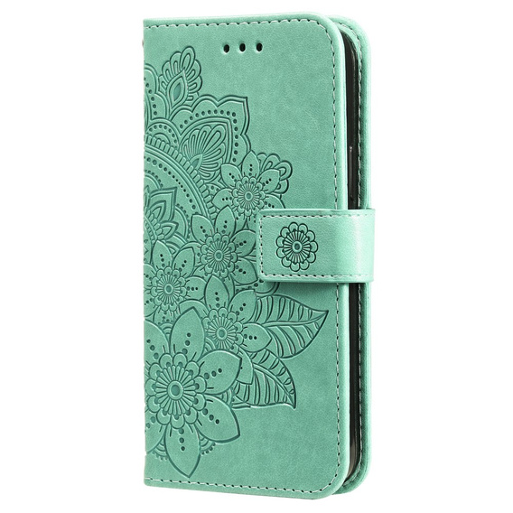 Etui z klapką do Samsung Galaxy S21 FE, Mandala, zielone