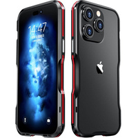 Etui LUPHIE do iPhone 14 Pro, Armor Bumper, czarne / czerwone