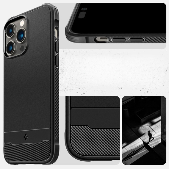 Etui Spigen do iPhone 14 Pro Max, Rugged Armor MagSafe, czarne