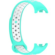 Pasek Silikonowy do Xiaomi Smart Band 10 / 9 / 8, Turkusowy / Biały