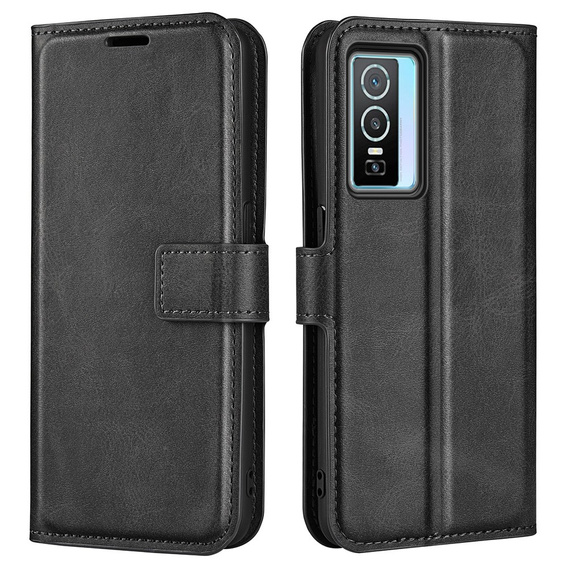 Etui Wallet do Vivo Y76 5G / Y76s 5G / Y74s, Protective Cover, Black