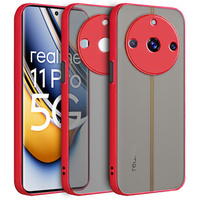 Etui silikonowe do Realme 11 Pro / 11 Pro +, z ochroną aparatu, przezroczyste / czerwone