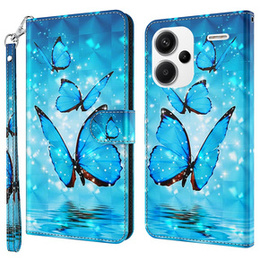 Etui z klapką do Xiaomi Redmi Note 13 Pro+, Wallet, Butterflies niebieskie