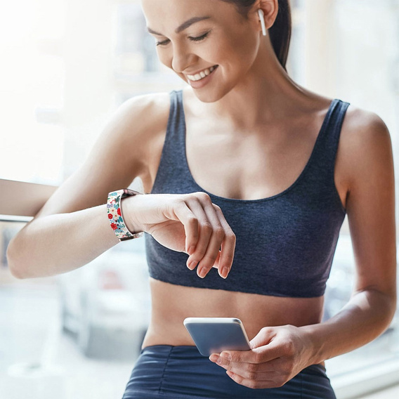 Pasek Silikonowy do Samsung Galaxy Fit 3, Flowers
