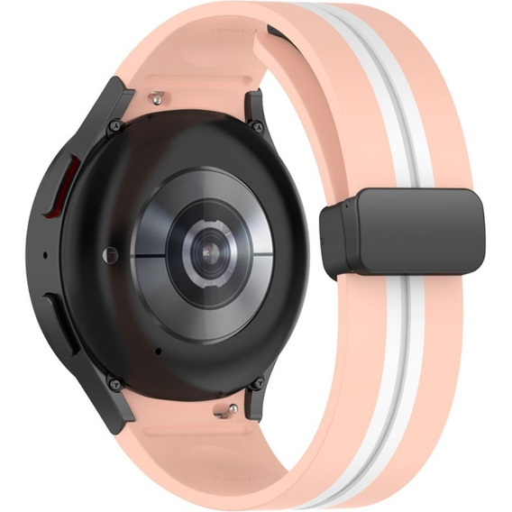 Pasek Silikonowy do Samsung Galaxy Watch 4/5/6/7/FE 40/42/43/44/45/46/47mm, Różowy / Biały
