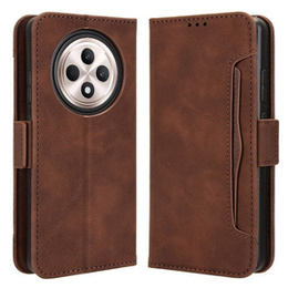 Etui z klapką do Oppo Reno 12FS / 12F, Card Slot, brązowe