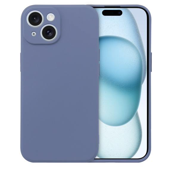 Etui do iPhone 15 Plus, Silicone Lite, szare