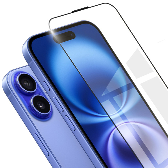Szkło Hartowane 3D do iPhone 16, z czarną ramką