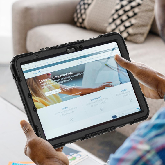 Etui pancerne do Samsung Galaxy Tab S10 Lite / S10 FE / S9 FE, ochronne 360 z miejscem na rysik, czarne