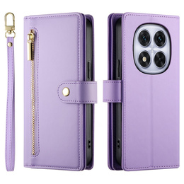 Etui z klapką do Xiaomi Redmi Note 14 Pro 5G / Poco X7 5G, Wallet Zipper Pocket, fioletowe
