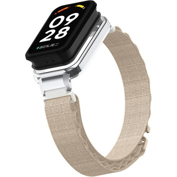 Pasek Nylonowy do Xiaomi Redmi Smart Band 2 / Xiaomi Smart Mi Band 8 Active, Beżowy