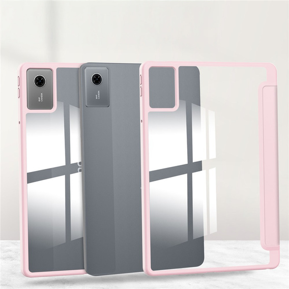 Etui z przezroczystym tyłem i miejscem na rysik do Lenovo Idea Tab 11" / Tab K11 11" (2 gen.), różowe