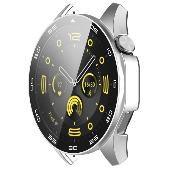 2w1 Etui + Szkło Hartowane do Huawei Watch GT 4 46mm, Srebrne