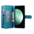 Etui z klapką do Samsung Galaxy S25 Edge, Wallet Zipper Pocket, niebieskie