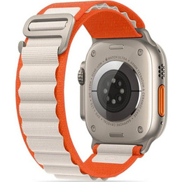 Pasek Nylonowy do Apple Watch 1/2/3/4/5/6/7/8/9/10/11/SE Ultra 1/2/3 42/44/45/46/49mm, Pomarańczowy / Beżowy