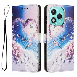 Etui portfelowe do Honor 400 Lite – serce i motyl