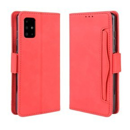 Etui z klapką do Samsung Galaxy A51, Card Slot, czerwone