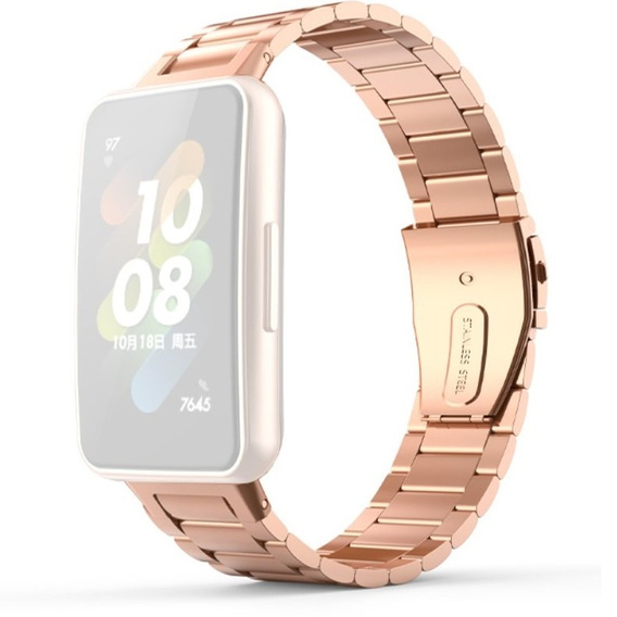 Bransoleta Stalowa do Huawei Band 7, Różowe złoto