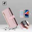 Etui z klapką do Xiaomi Redmi Note 13 Pro 5G, Wallet Zipper Pocket, różowe