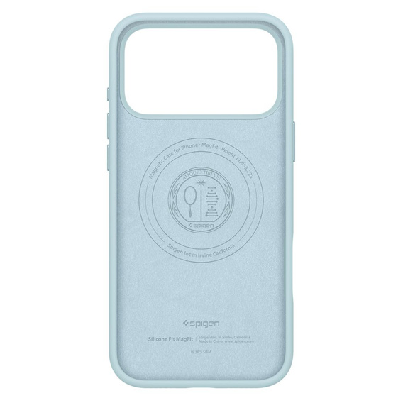 Etui Spigen do iPhone 17 Pro, Silicone Fit Mag MagSafe, Mute Blue