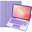Etui z podświetlaną klawiaturą Bluetooth i touchpadem do Samsung Galaxy Tab S11 – fioletowe