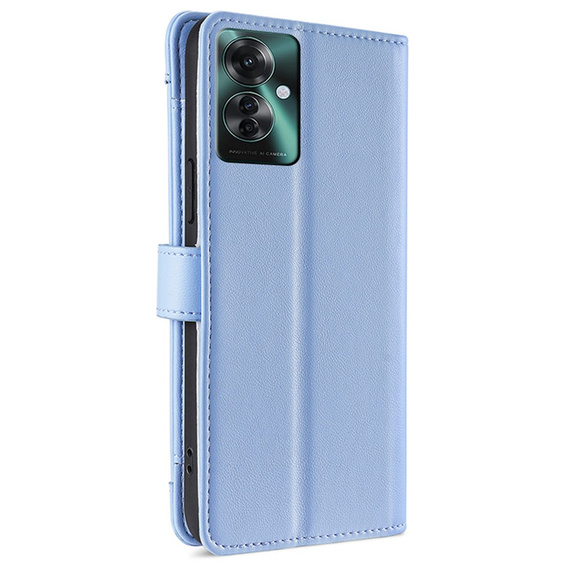Etui z klapką do Oppo Reno 11F 5G, Wallet Zipper Pocket, niebieskie