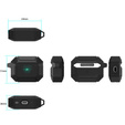 Etui ochronne do AirPods Pro 3 z karabińczykiem - czarne