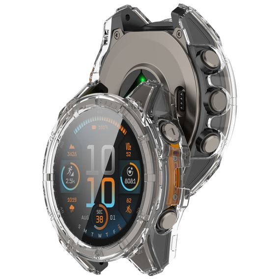 2w1 Etui + Szkło Hartowane do Garmin Fenix 8 51mm, Przezroczyste