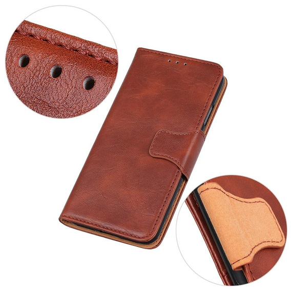 Skórzane Etui Wallet do Samsung Galaxy A50/A50S/A30S, brązowe