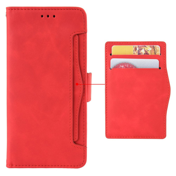 Etui z klapką do Samsung Galaxy A17 5G, Card Slot, czerwone