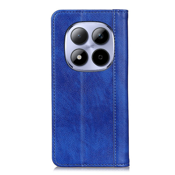 Etui z klapką do Xiaomi Redmi Note 15 Pro Plus 5G, Split Leather, niebieskie