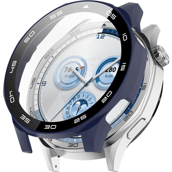 2w1 Etui + Szkło Hartowane do Huawei Watch GT 5 46mm, Granatowe