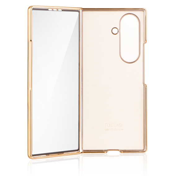 Etui skórzane z ringiem do Samsung Galaxy Z Fold 7 - fioletowe