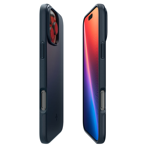 Etui Spigen do iPhone 16 Pro, Thin Fit Mag, granatowe + Szkło
