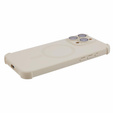 Etui silikonowe do iPhone 15 Pro Max, Magnetic, do MagSafe, beżowe
