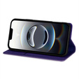 Etui z klapką do iPhone 16E, Card Slot Glittery, fioletowe