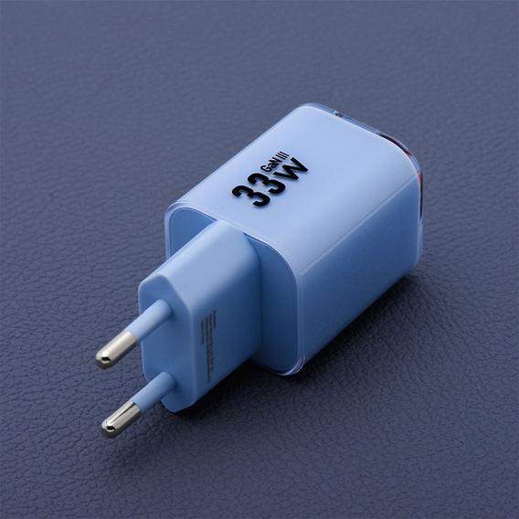 Forcell F-Energy GaN III Crystal Color VT-41 33W – ładowarka z kablem USB-C - niebieska